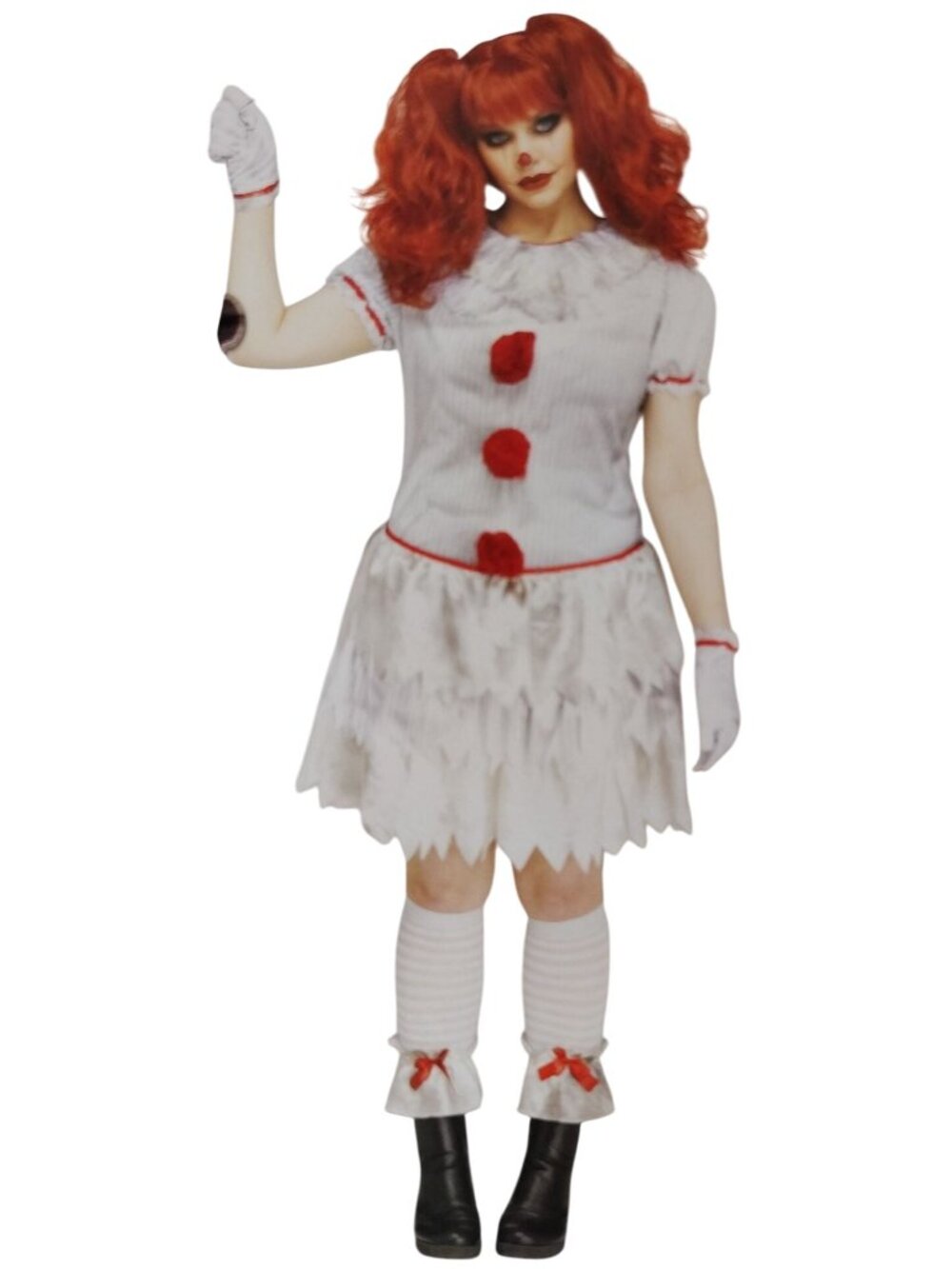 Fun World Womens Plus 1X Carnevil Clown Complete Halloween Costume